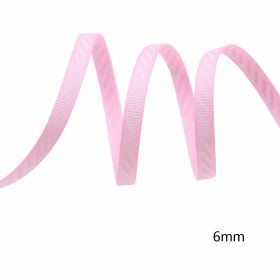 Diagonal Stripe Rib Ribbon Holiday Decoration (Option: Light Pink-100 Yards)