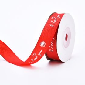 Packing Ribbon Love Pattern Flowers Ribbon Wedding Celebration Decoration Ribbon (Option: Red Love 15CM-Red Love-15cm Wide 10 Yards Roll)