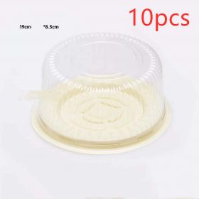 Cake Packaging Box Transparent Round Blister Box (Option: Yellow-10pcs-6inch)