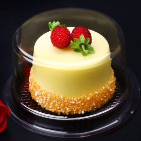 Cake Packaging Box Transparent Round Blister Box (Option: Coffee-100pcs-5inch)