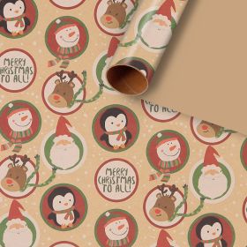Kraft Paper Creative Gift Box Decorative Paper Santa Claus Snowman Snowflake Wrapping Paper (Option: Penguin PZ0466-50x76cm)
