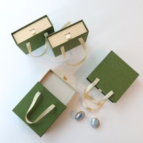Jewelry Suit Packing Box Retro Style Portable Drawer (Option: green-10×10×3.5)