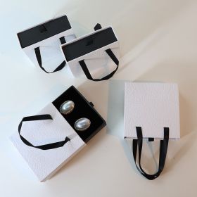 Jewelry Suit Packing Box Retro Style Portable Drawer (Option: White and Black-10×10×3.5)