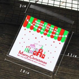 Christmas Old Man Sleigh Self-adhesive Self-sealing Cookie Packaging Bags (Option: No.37)