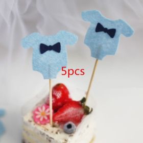 Cake Decoration Insert Card Dessert Table Decoration (Option: Sky Blue5pcs)