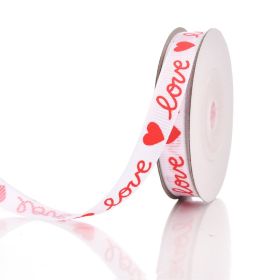 Packing Ribbon Love Pattern Flowers Ribbon Wedding Celebration Decoration Ribbon (Option: LOVE1CM-LOVE-1cm Wide 10 Yards Roll)