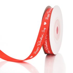 Packing Ribbon Love Pattern Flowers Ribbon Wedding Celebration Decoration Ribbon (Option: Valentine's Day 1CM-Happy Valentine's Day-1cm Wide 10 Yards Roll)