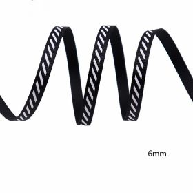 Diagonal Stripe Rib Ribbon Holiday Decoration (Option: black-100 Yards)
