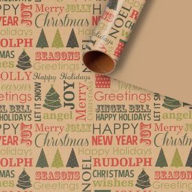 Kraft Paper Creative Gift Box Decorative Paper Santa Claus Snowman Snowflake Wrapping Paper (Option: Merry Christmas PZ0468-50x76cm)