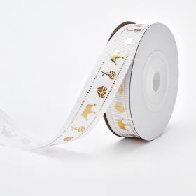 Packing Ribbon Love Pattern Flowers Ribbon Wedding Celebration Decoration Ribbon (Option: White Valentine's Day 15CM-White Valentine's Day-15cm Wide 10 Yards Roll)