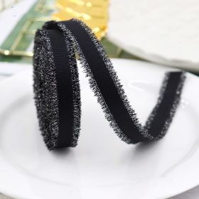 Gift Packaging Wedding Rib Gold And Silver Color Fringe With Bowknot Decorative Baking Ribbon Multicolor (Option: 030-Width 25mm, Length 45 MRoll)